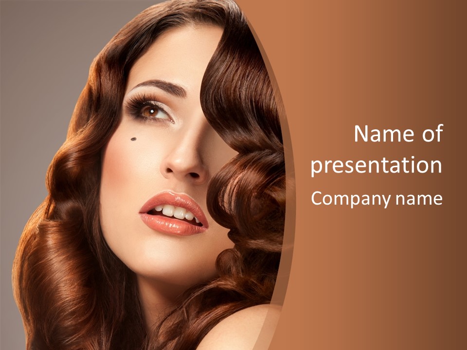 Shiny Brown Model PowerPoint Template