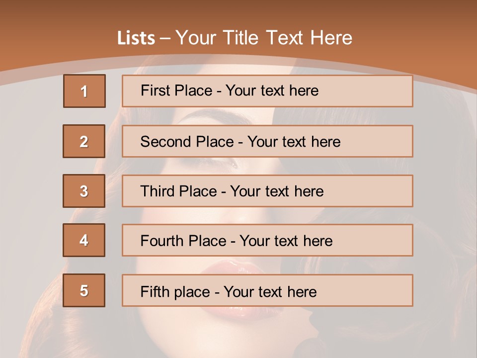 Shiny Brown Model PowerPoint Template