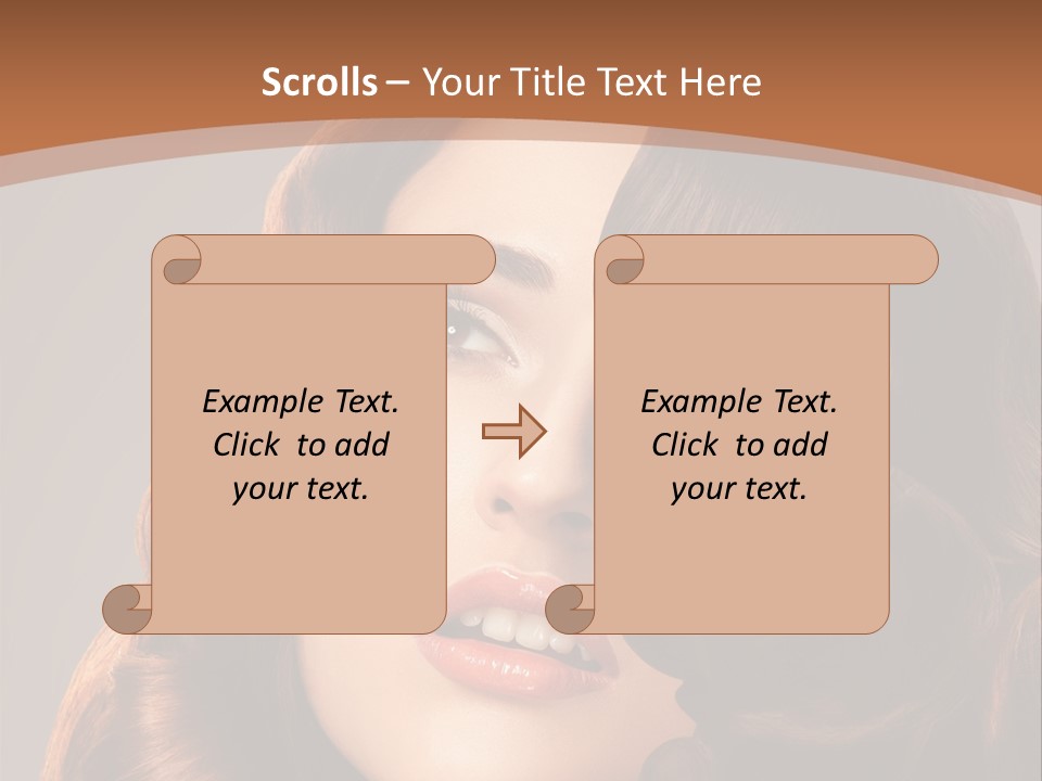 Shiny Brown Model PowerPoint Template
