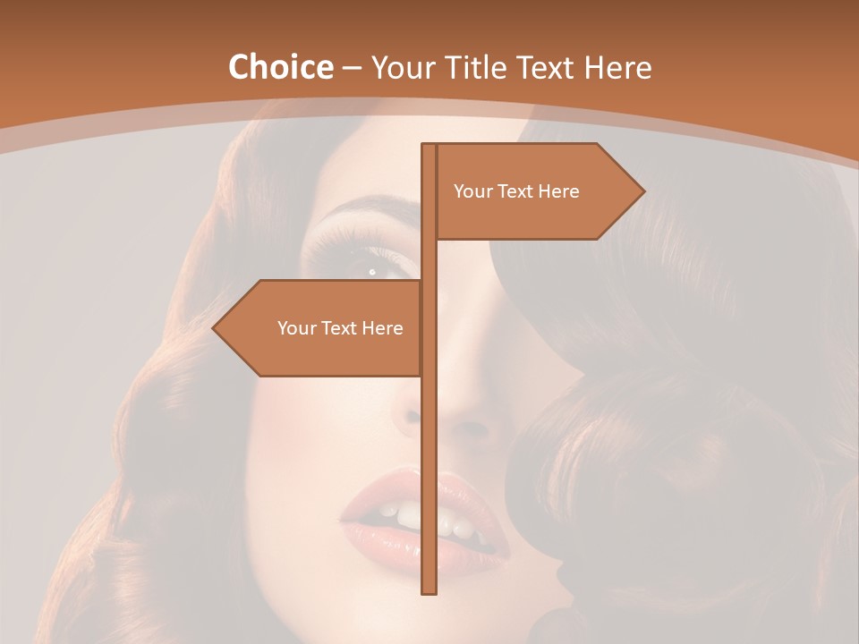 Shiny Brown Model PowerPoint Template