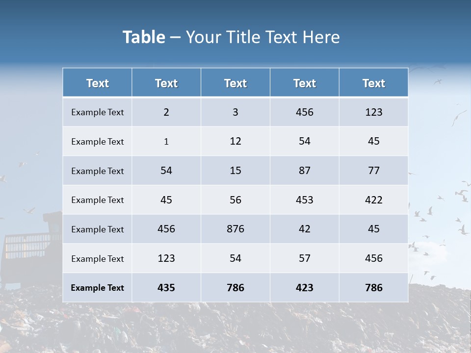 Sky Disposal Blue PowerPoint Template