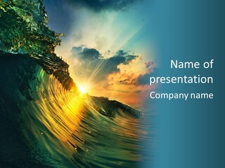 Blue Sunlight Color PowerPoint Template