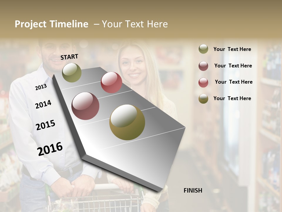 Consumerism Shelves Women PowerPoint Template