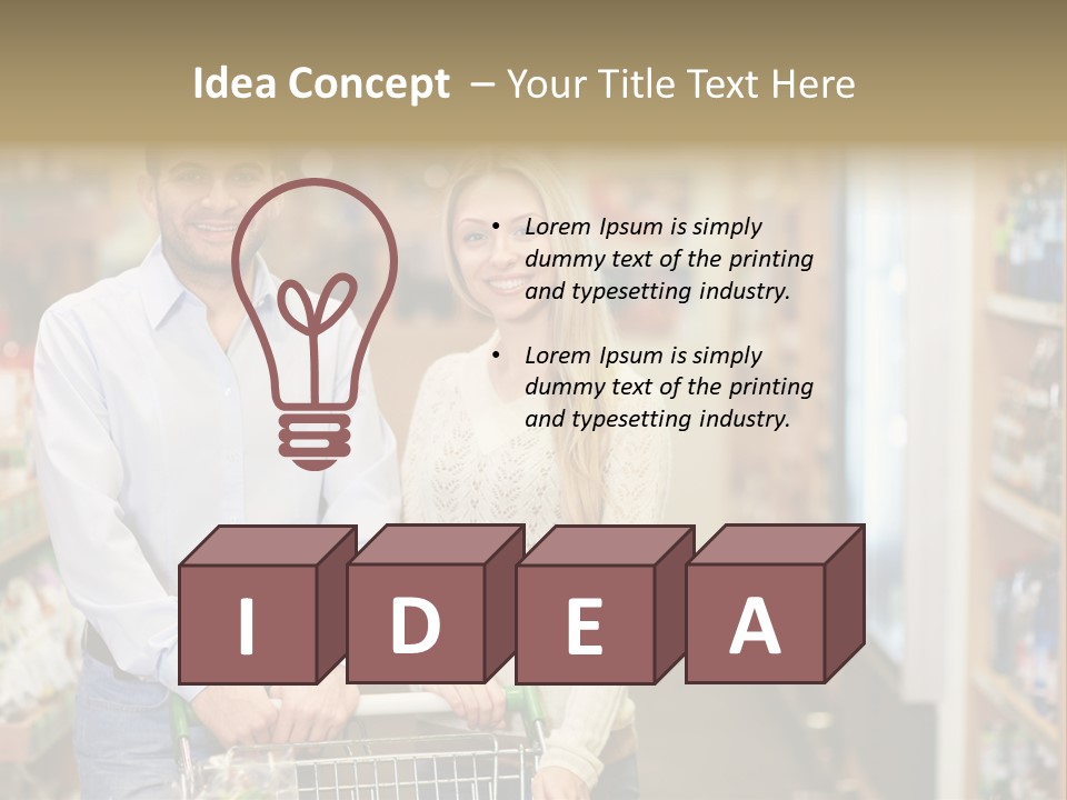 Consumerism Shelves Women PowerPoint Template