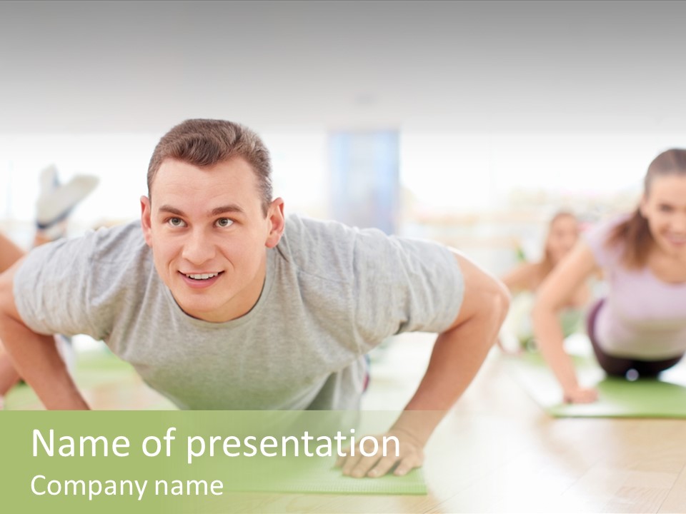 Pushups Exercise Human PowerPoint Template