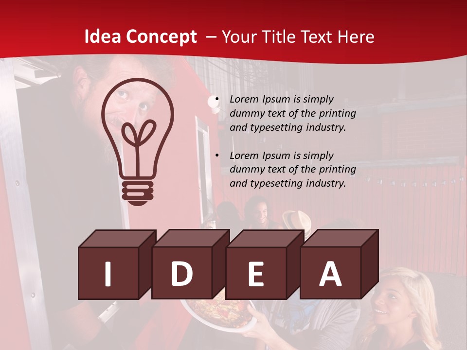 Happy Dinner Woman PowerPoint Template