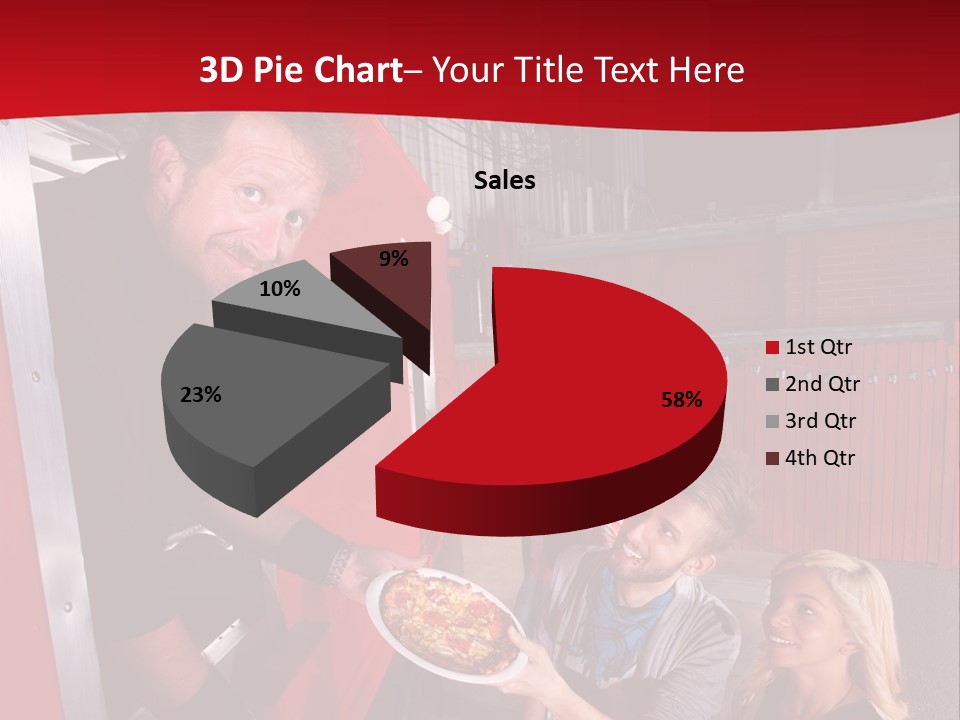 Happy Dinner Woman PowerPoint Template