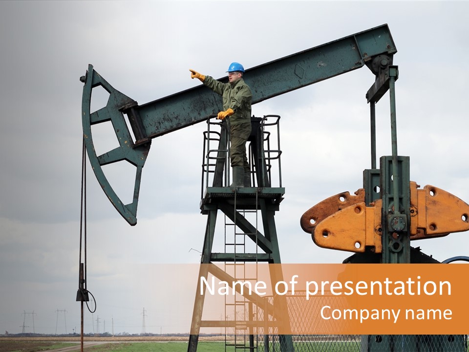 Pipeline Helmet Petroleum PowerPoint Template