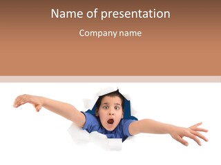 Funny Caucasian Surprised PowerPoint Template