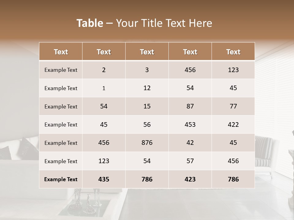 Architecture Table Living PowerPoint Template