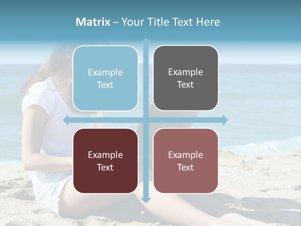 Sitting Beach People PowerPoint Template