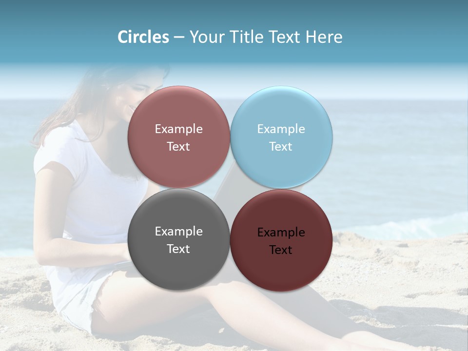 Sitting Beach People PowerPoint Template