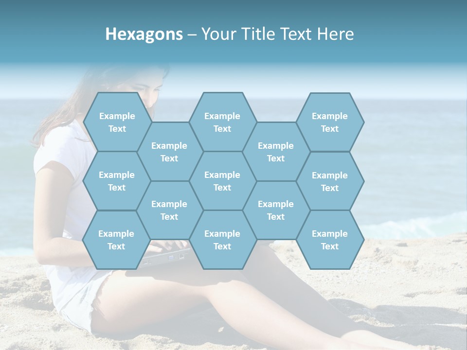 Sitting Beach People PowerPoint Template