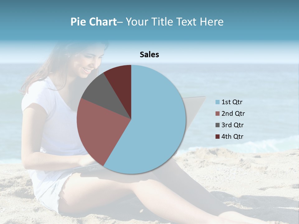 Sitting Beach People PowerPoint Template