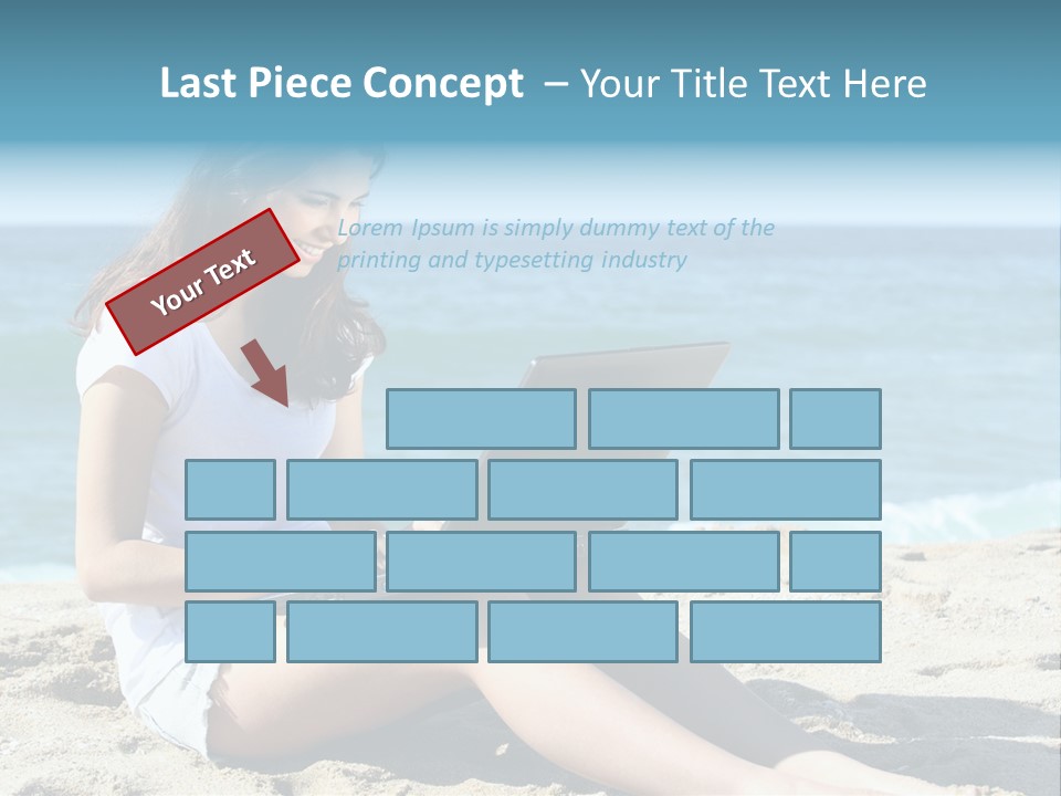 Sitting Beach People PowerPoint Template