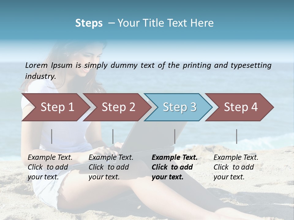 Sitting Beach People PowerPoint Template