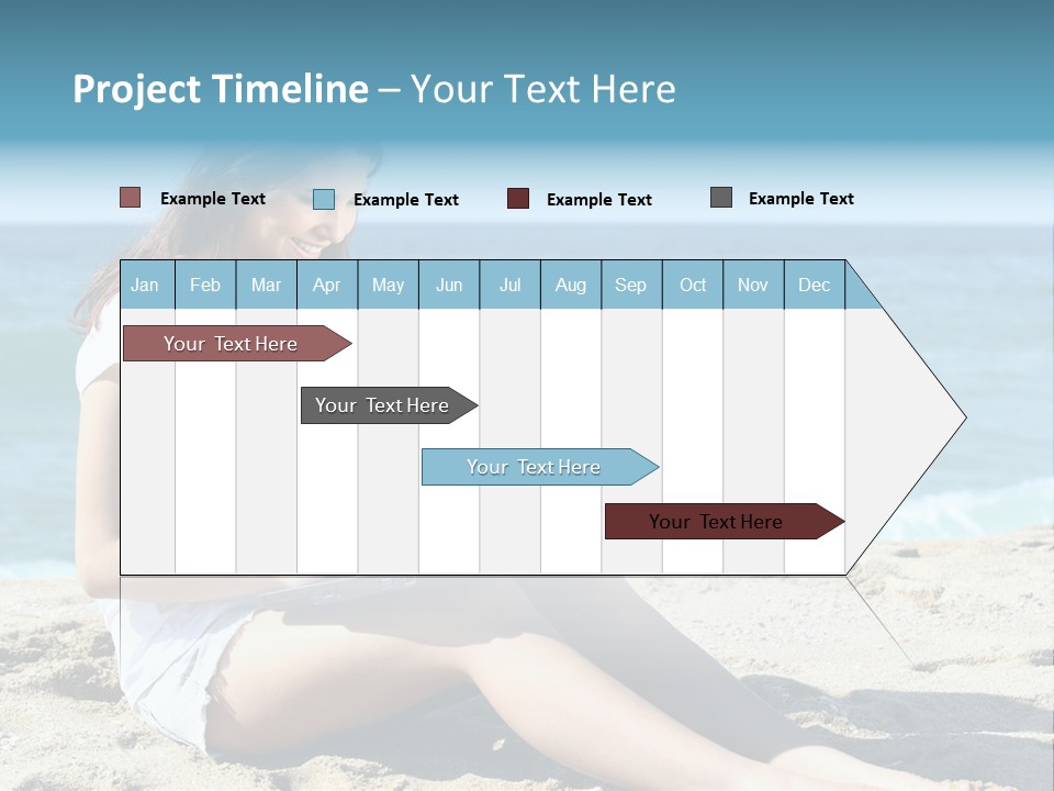 Sitting Beach People PowerPoint Template