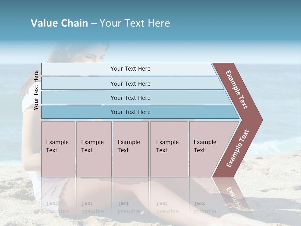 Sitting Beach People PowerPoint Template