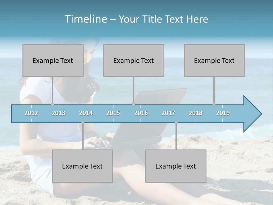 Sitting Beach People PowerPoint Template