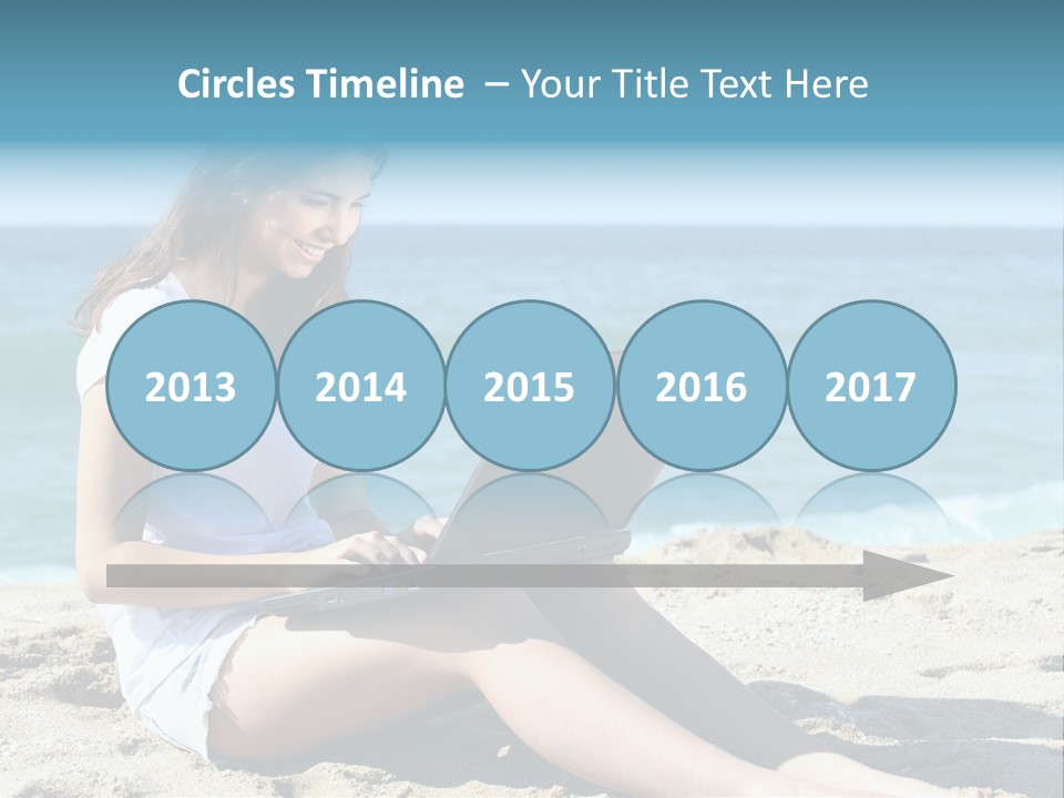 Sitting Beach People PowerPoint Template