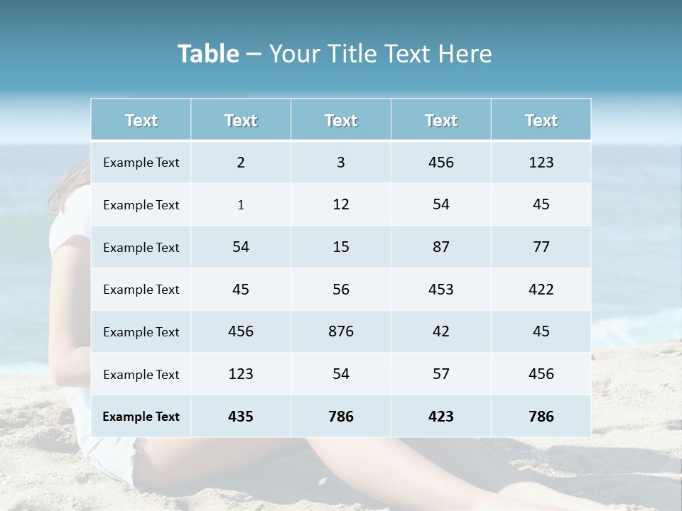 Sitting Beach People PowerPoint Template