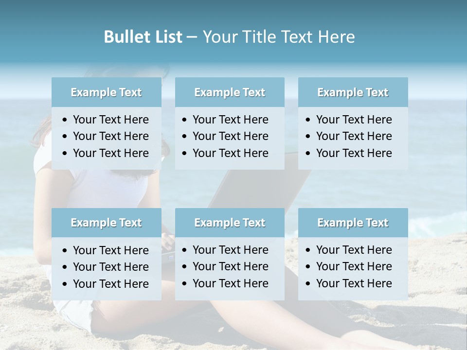 Sitting Beach People PowerPoint Template