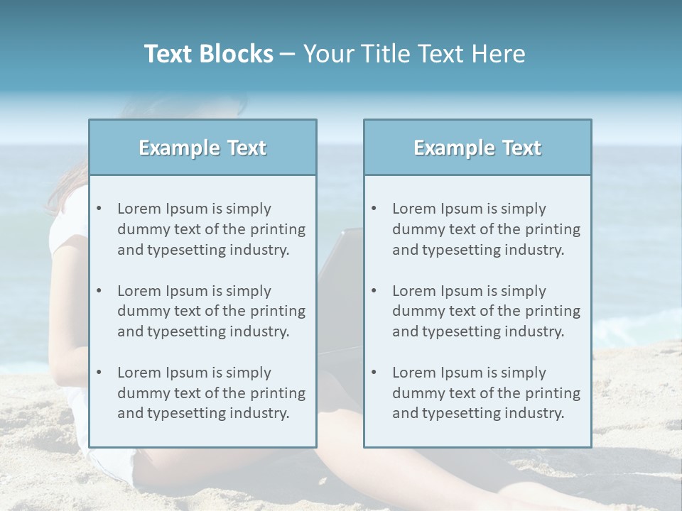 Sitting Beach People PowerPoint Template