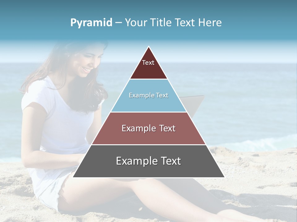 Sitting Beach People PowerPoint Template