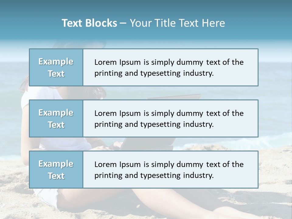 Sitting Beach People PowerPoint Template