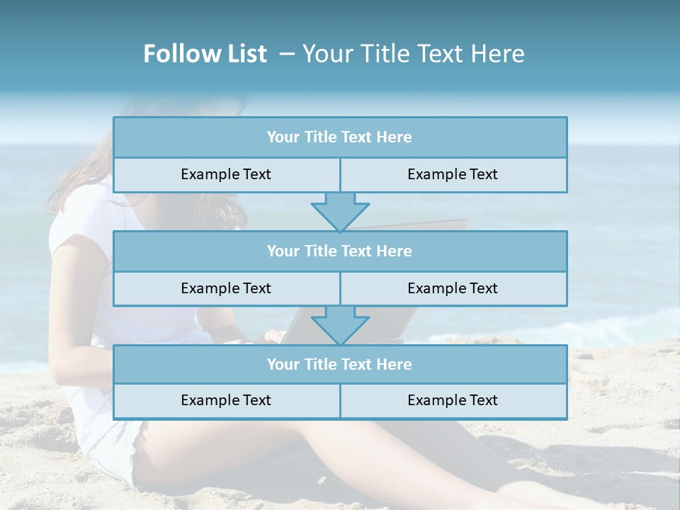 Sitting Beach People PowerPoint Template