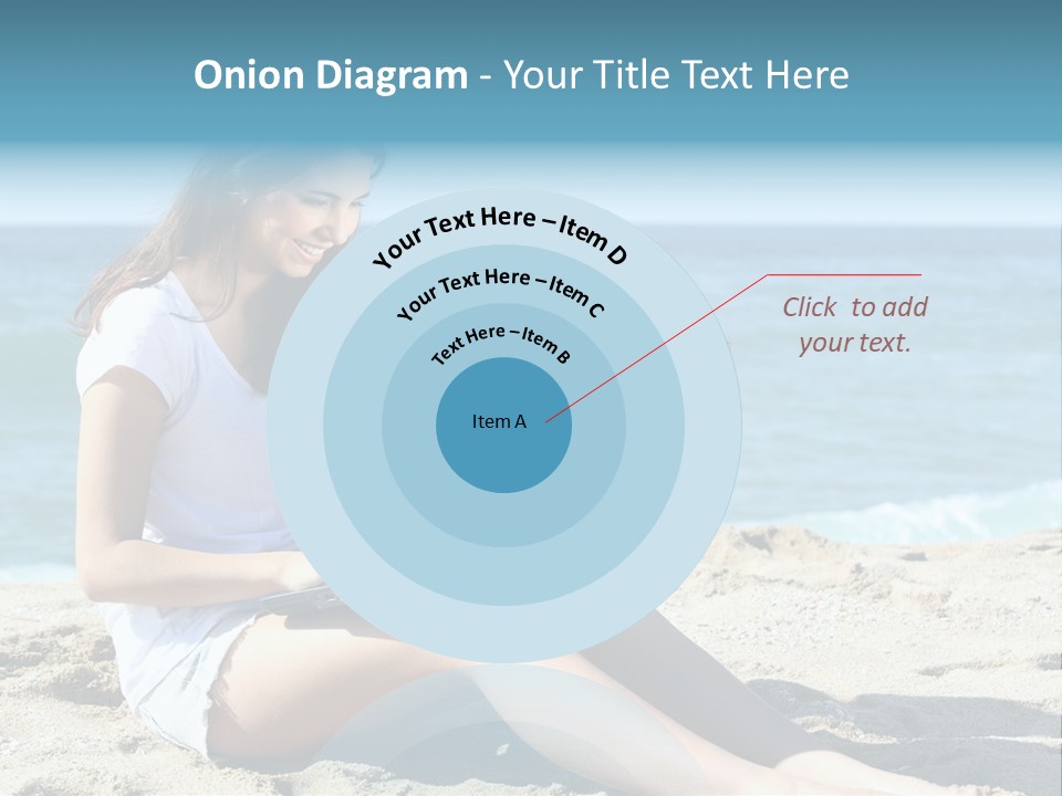 Sitting Beach People PowerPoint Template