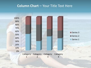 Sitting Beach People PowerPoint Template