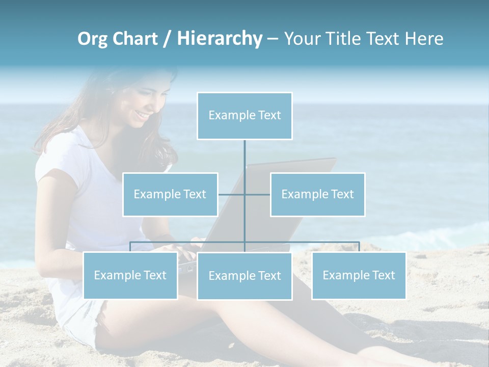 Sitting Beach People PowerPoint Template