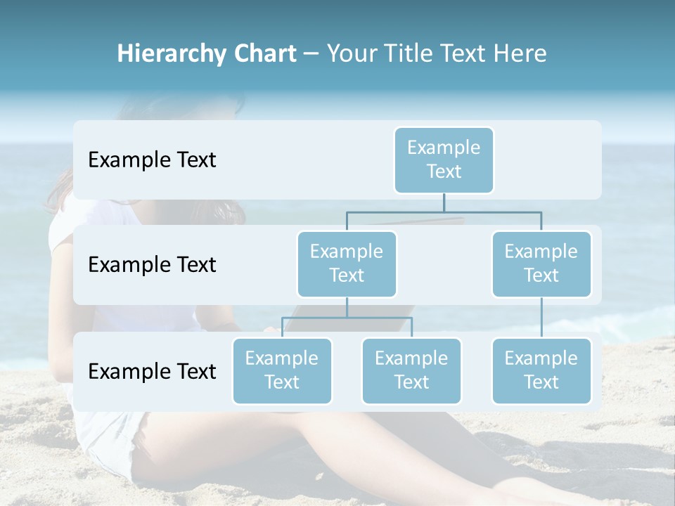 Sitting Beach People PowerPoint Template