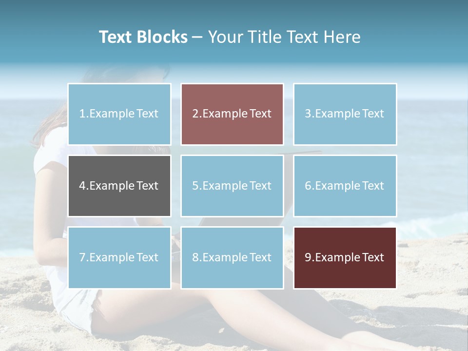 Sitting Beach People PowerPoint Template