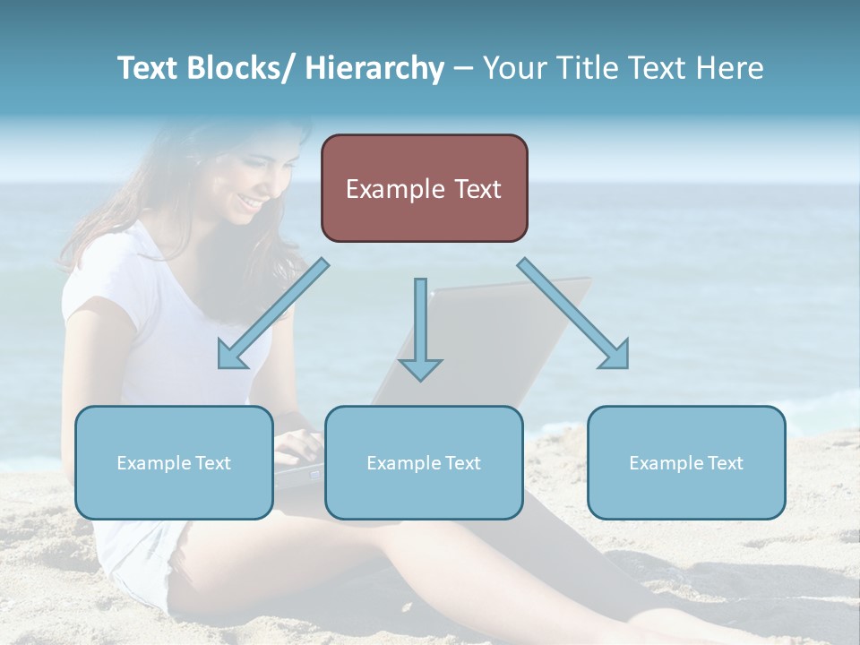 Sitting Beach People PowerPoint Template