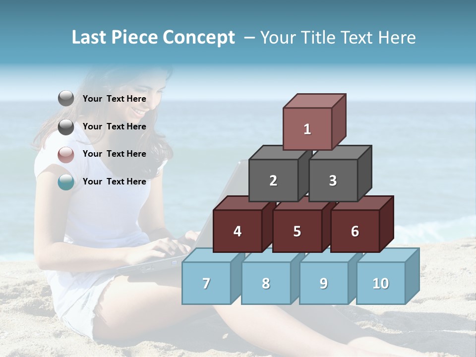 Sitting Beach People PowerPoint Template