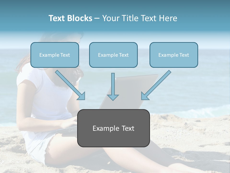 Sitting Beach People PowerPoint Template