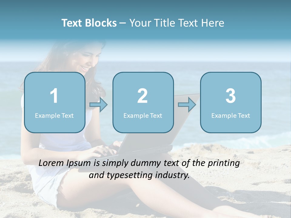 Sitting Beach People PowerPoint Template