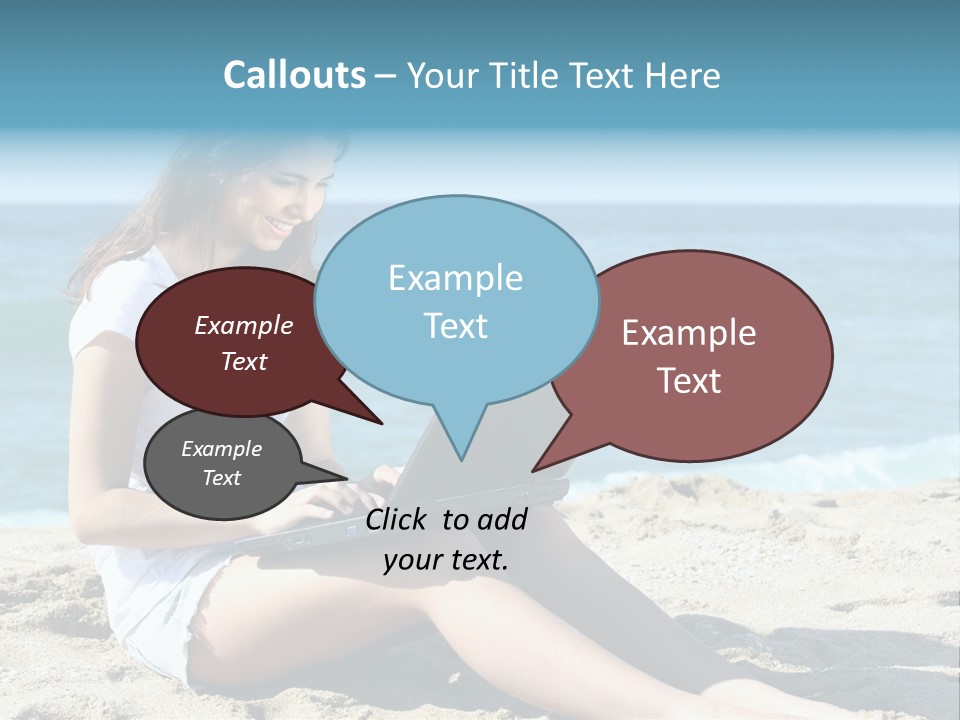 Sitting Beach People PowerPoint Template