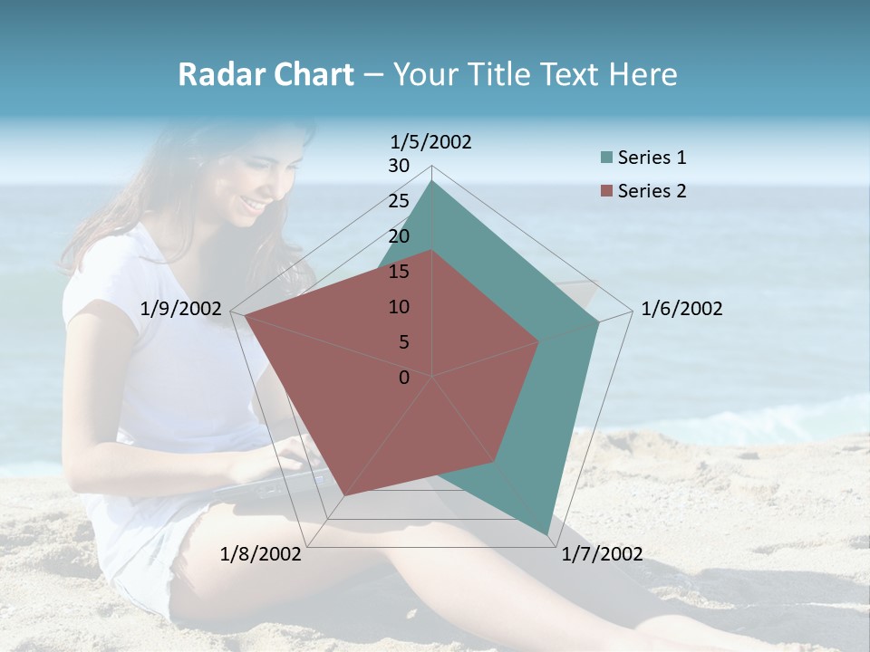 Sitting Beach People PowerPoint Template