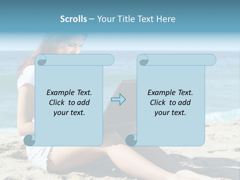 Sitting Beach People PowerPoint Template
