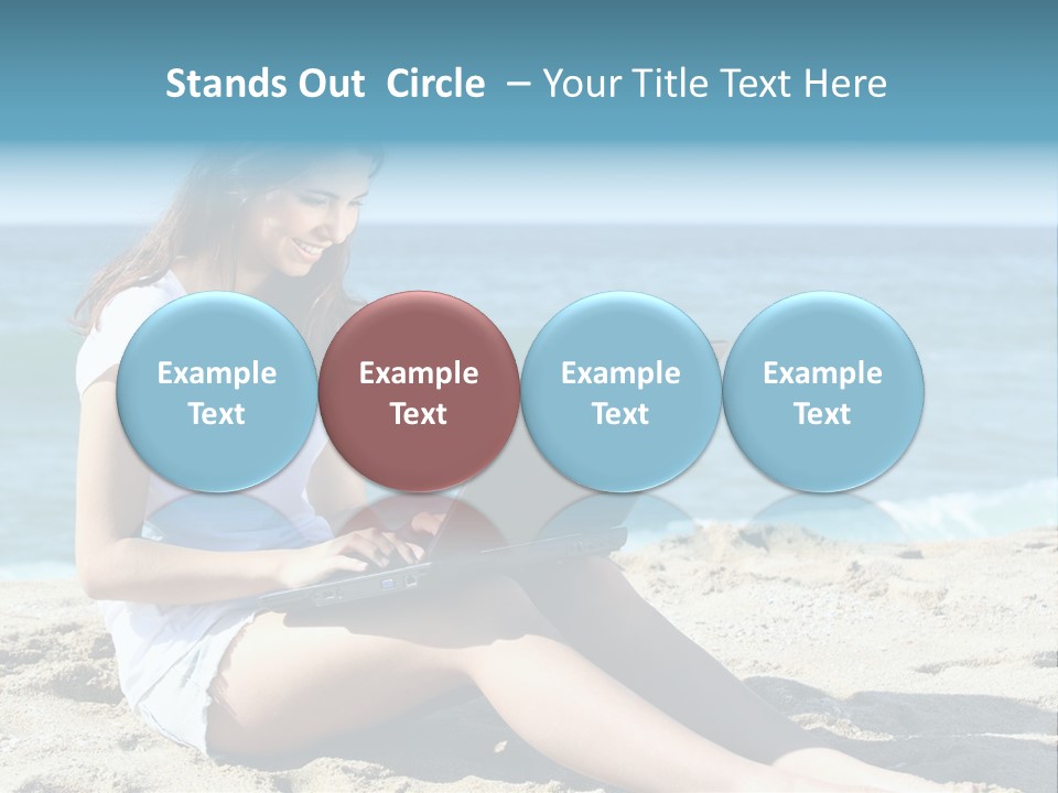 Sitting Beach People PowerPoint Template