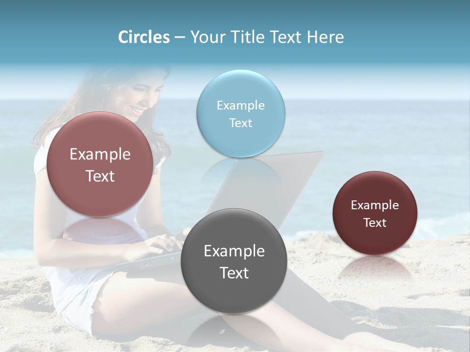 Sitting Beach People PowerPoint Template
