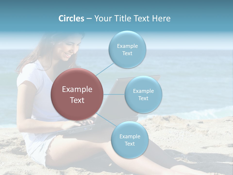 Sitting Beach People PowerPoint Template