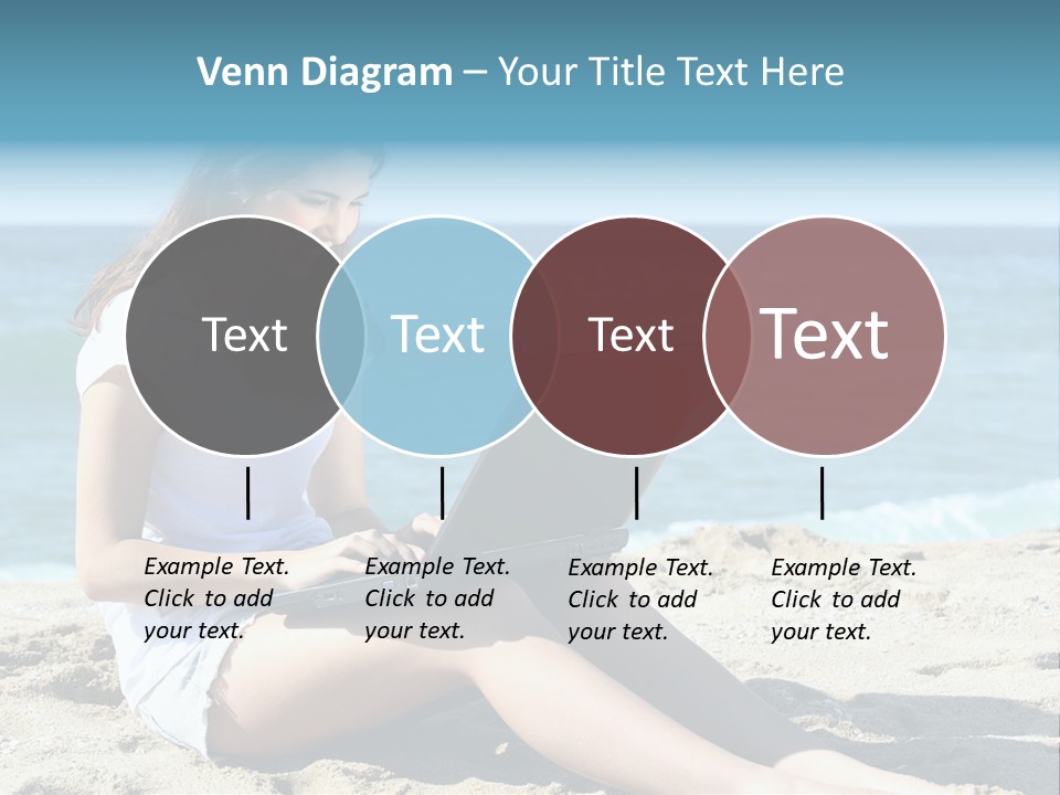 Sitting Beach People PowerPoint Template