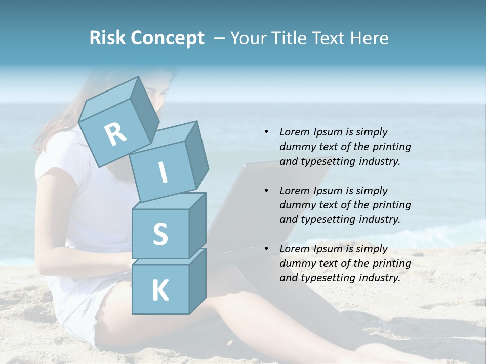 Sitting Beach People PowerPoint Template