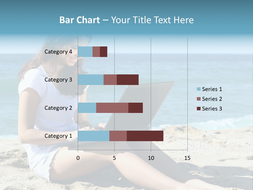 Sitting Beach People PowerPoint Template