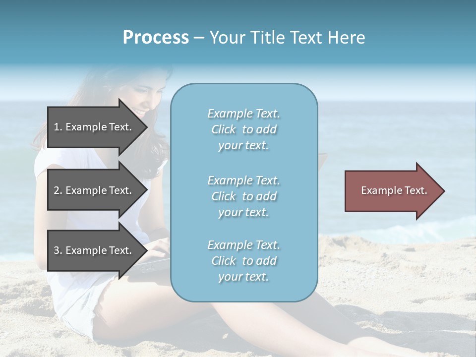 Sitting Beach People PowerPoint Template