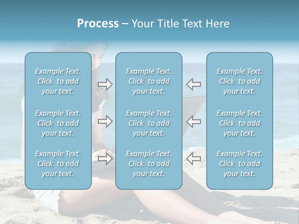Sitting Beach People PowerPoint Template